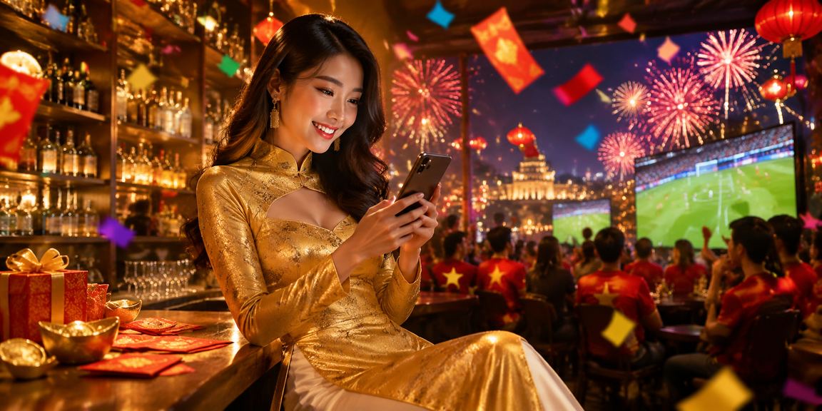 Không khí cá cược trực tuyến sôi động tại Việt Nam với màn hình casino và cờ đỏ sao vàng